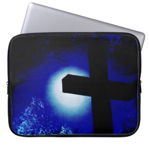 Para Notebook Capa do Laptop Cross in Moonlight Grunge