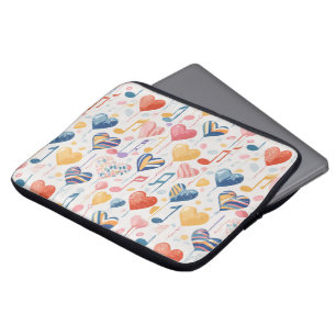 Para Notebook Capa eletrônica de corações musicais