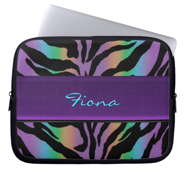 Para Notebook Capa psicadélico personalizada da pele da zebra do (Frente)