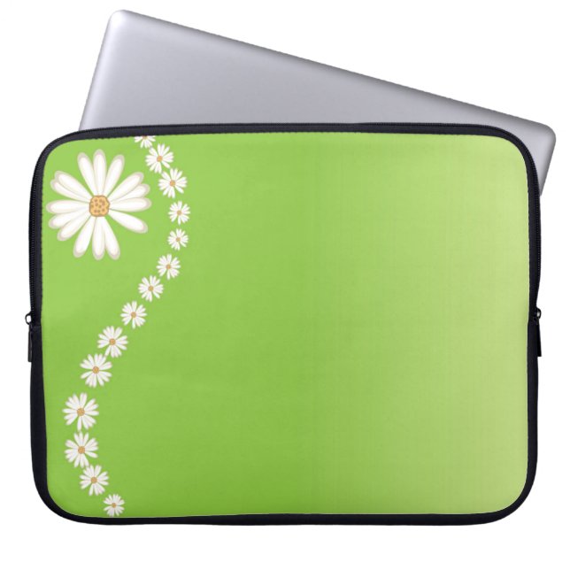 Para Notebook Daisies Na Capa Do Computador Laptop Verde (Frente)