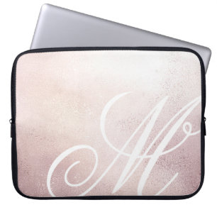Para Notebook Elegância rosa Dourada ⎥ Monograma Capa do computa