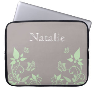 Para Notebook Eletrônicos Florais de Borboleta Verde Capa