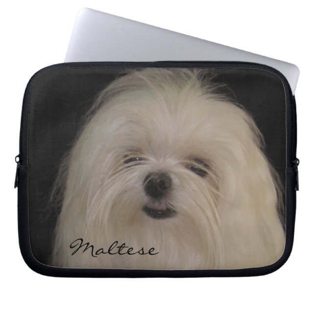 Para Notebook Eu não faço Top Knots Maltês Neoprene Capa de 10" (Frente)