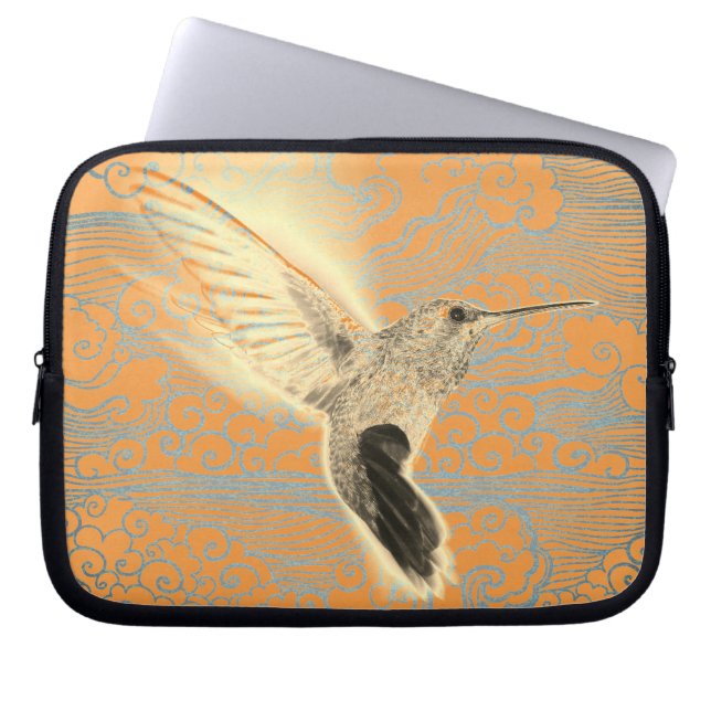 PARA NOTEBOOK HUMMINGBIRD E JAPONESAS NUVENS NEOPRENE CAPA (Frente)