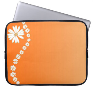 Para Notebook Margaridas na Capa alaranjada do computador