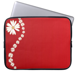 Para Notebook Margaridas na Capa vermelha do computador portáti