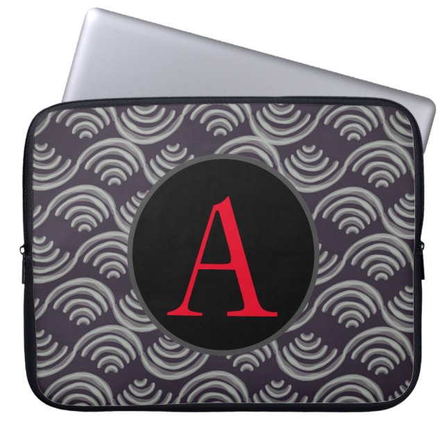 PARA NOTEBOOK NEOPRENE CAPA DIY INICIAL JAPONÊS WAVE DESIGN (Frente)