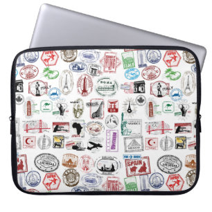 Para Notebook O viagem carimba a Capa do caso do teste padrão