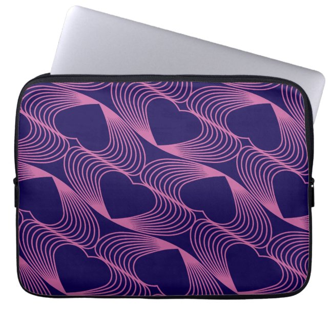 Para Notebook padrão contínuo de corações na capa de laptop (Frente)