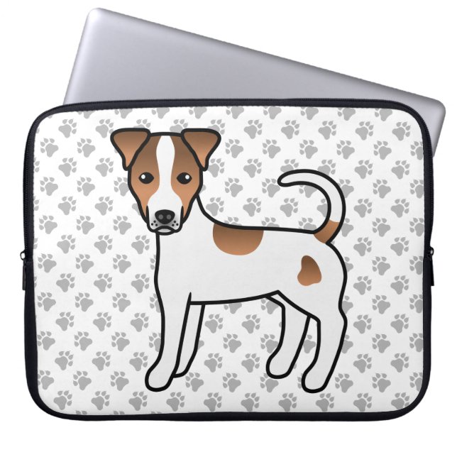 Para Notebook Parson Russell Terrier de Capa Lisa Branco e Bege (Frente)