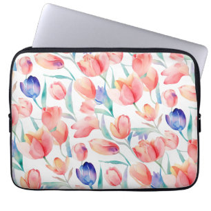 Para Notebook Tulipas de Aquarela, Capa de Acoplamento Padrão