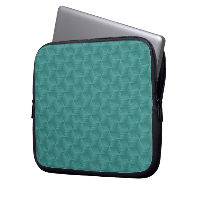 Para Notebook Uma capa de laptop com um desenho geométrico azul- (Frente Esquerda)