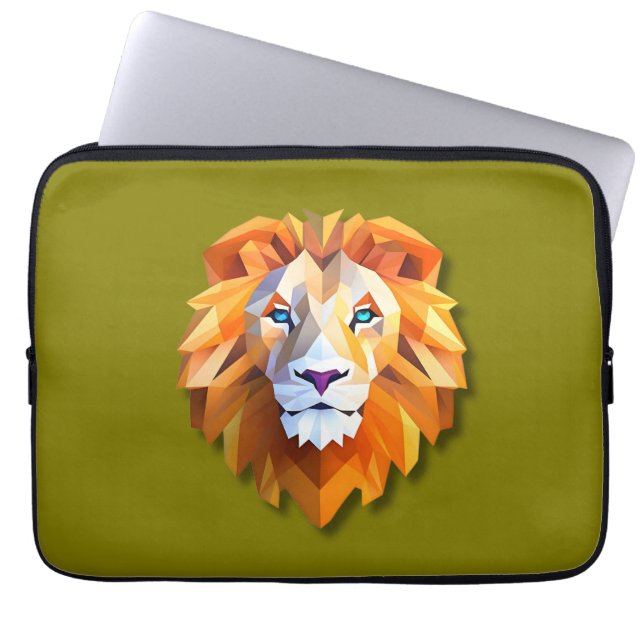 Para Notebook Uma capa de laptop LEÃO GEOMÉTRICO (Frente)