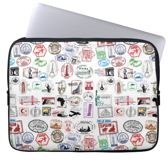 Para Notebook Viagem Stamps - Capa de caixa padrão (Frente)