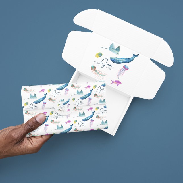 Para O Mar, Vamos Ao Papel Tecidual (Celebrate a special trip to the ocean with this, "To the sea we go" tissue paper!)