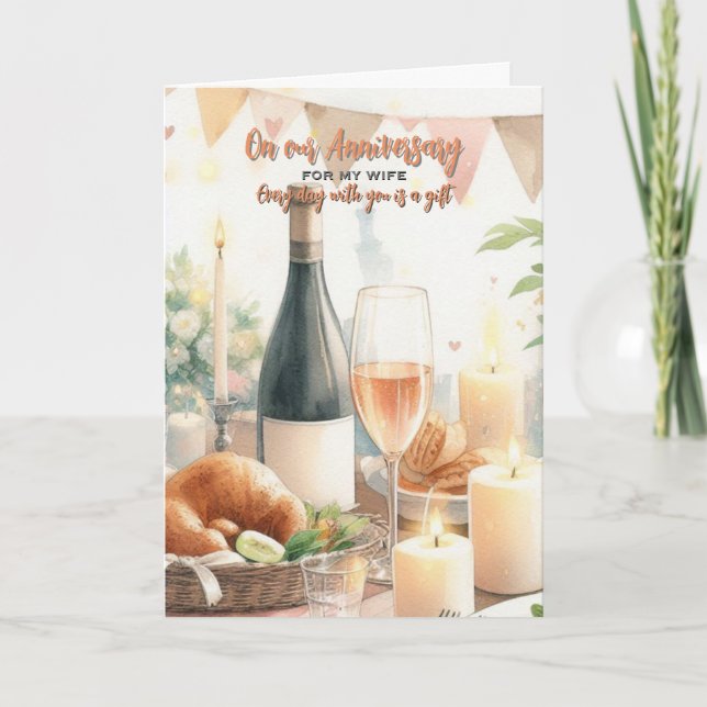 Para o meu Cartão de Aniversário de Casamento de E (Frente)