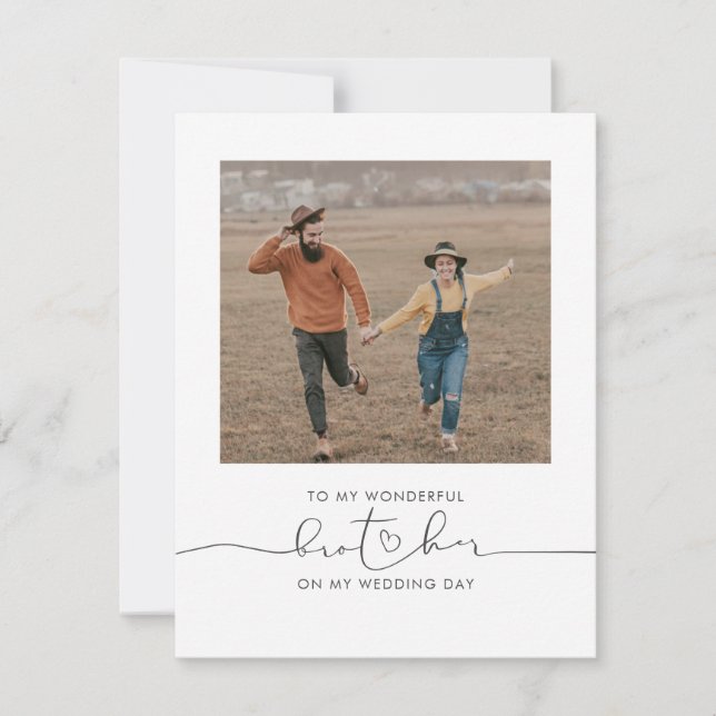 Para o meu irmão no meu dia de casamento Foto fofa (Frente)