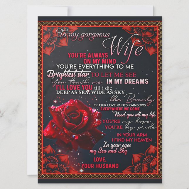Para o meu presente de aniversário da esposa Rosa, (Frente)