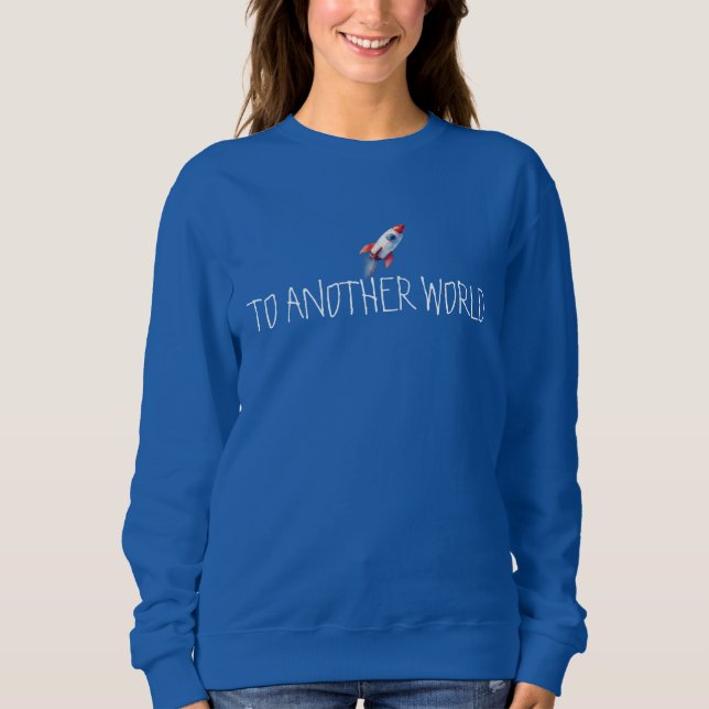 Para Outro Mundo Astronauta - Suéter Azul Real (Frente)
