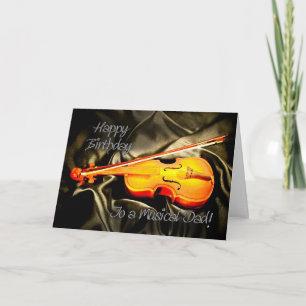 Para pai, um cartão de aniversário musical com v