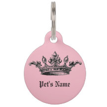 Tag cor-de-rosa da identificação do nome de animal