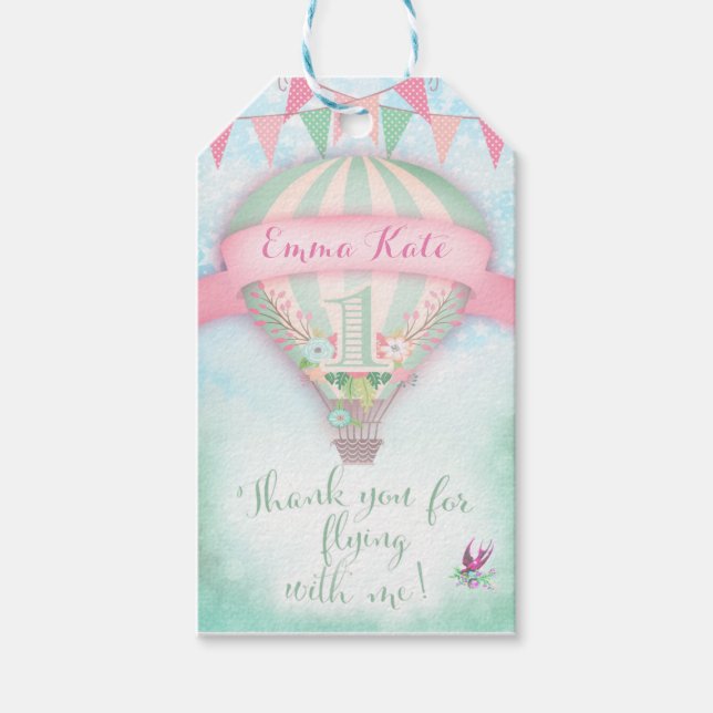 Para Presente 311 Etiqueta do balão de ar quente Obrigado (Frente)