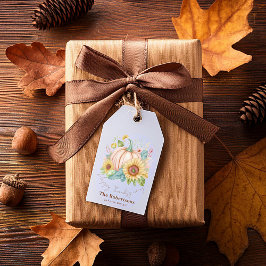 Para Presente Abóbora pastel e etiqueta personalizada floral boh