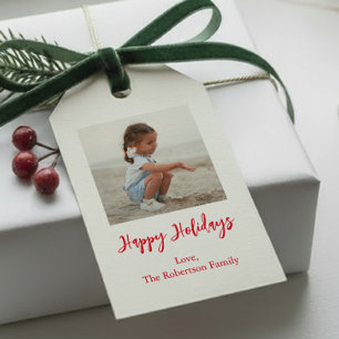 Para Presente Adicione sua foto de Natal ou etiqueta de feriado,
