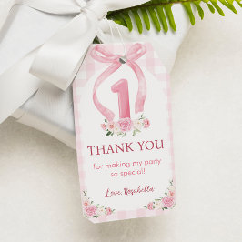 Para Presente Arcos Rosa Coquette Aniversário Obrigado Etiqueta