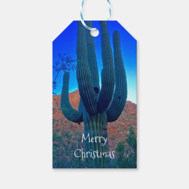 Para Presente Arizona Saguaro Cactus Personalizado Etiqueta de P (Frente)
