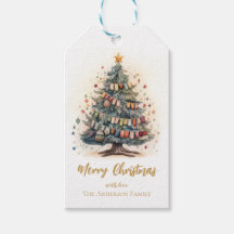 Árvore natalícia com ornamentos Etiqueta Gift