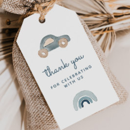 Para Presente Azul Carro Etiqueta de Agradecimento
