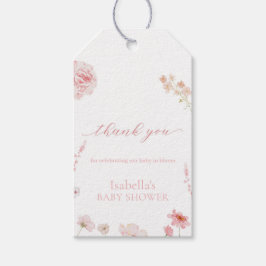 Para Presente Bebê rosa na etiqueta de favorecimento do Chá de f