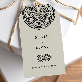 Para Presente Boho casamento ou etiqueta de noivado com nós