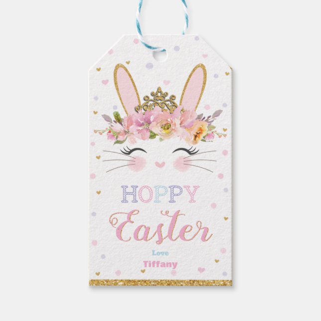 Para Presente Bonitinho Coelhinho Hoppy Páscoa Favorece Etiqueta (Frente)