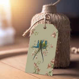 Para Presente Botânica da Vintagem Verde Obrigado Etiqueta do pr