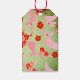 Para Presente BUNNIES DE PINK DE JAPONÊS COM Etiqueta de present