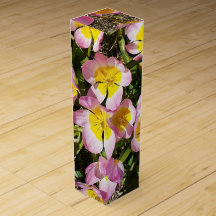 Caixa de Vinho das Flores Rosa e Amarelo