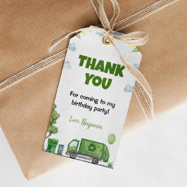 Para Presente Caminhão de lixo Aniversário Obrigado Etiqueta