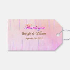 Para Presente Casamento De Íciclo Rosa Dusty Obrigado Etiqueta D