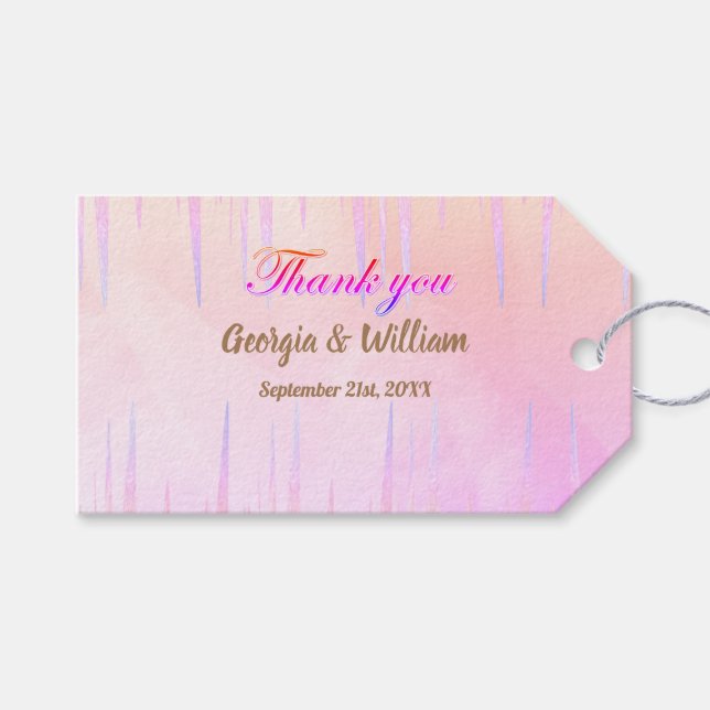 Para Presente Casamento De Íciclo Rosa Dusty Obrigado Etiqueta D (Frente (horizontal))