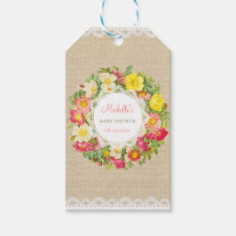 Para Presente Chá de fraldas Floral Vintage Ou Etiqueta De Prese