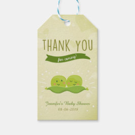 Para Presente Chá de fraldas Gêmeo Duas Ervilhas Em Uma etiqueta