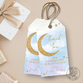 Para Presente Chá de fraldas Moon & Stars Obrigado Etiqueta de p