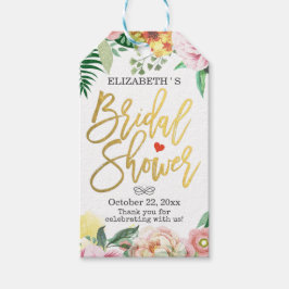 Para Presente Chá de panela Floral De Aquarela Obrigado Etiqueta