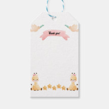 Cute Baby Giraffe Etiqueta de Agradecimento