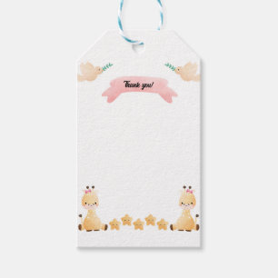 Para Presente Cute Baby Giraffe Etiqueta de Agradecimento