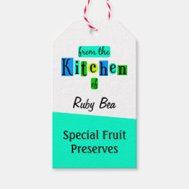 Para Presente Da Cozinha da Etiqueta de Panificação Retro Blues