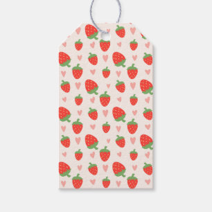 Para Presente Docinho Strawberris e Corações - Etiqueta de prese