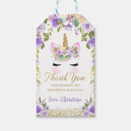 Para Presente Dourado Roxo Unicorn Aniversário Favorece Etiqueta